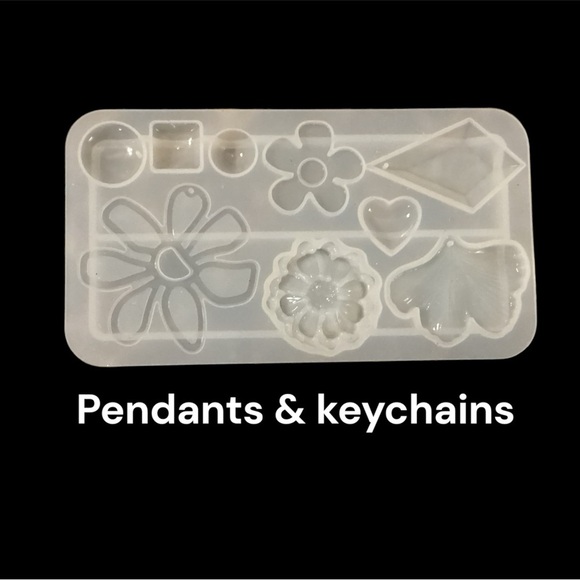 SILICONE MOLDS FOR RESIN/EPOXY ART. 12 MOLDS FOR JEWELRY & KEYCHAIN MAKING - Picture 4 of 9